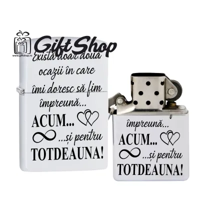 Exista doar doua ocazii, bricheta metalica gravata laser cu mesaj